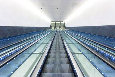 High angle view of escalator