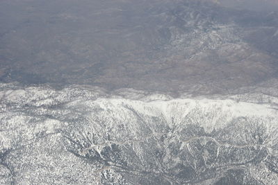 High angle view of snow on mountain