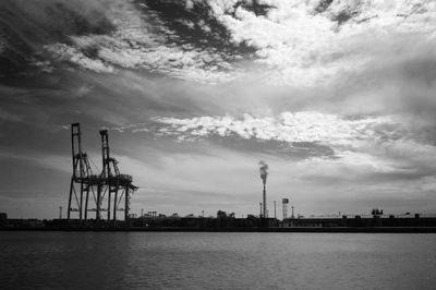 View of factory against sky