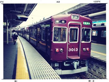 Train at railroad station platform