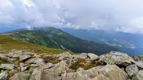 Scenic view of mountains against sky