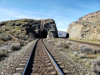 View of railroad tracks against sky