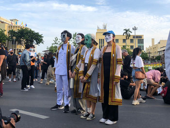 People standing for peace