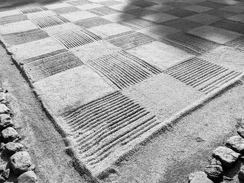 High angle view of shadow on street