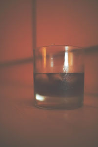 Close-up of water on table
