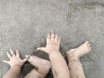 Low section of people on beach