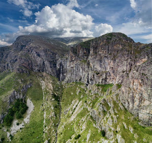 Scenic view of rocky mountains against sky