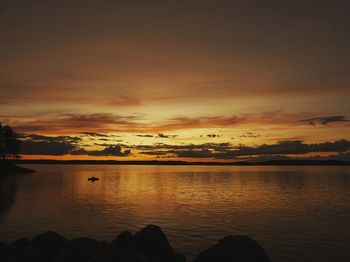 Scenic view of lake during sunset