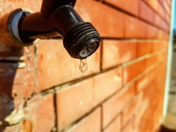 Close-up of faucet