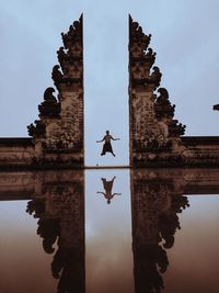 Reflection of built structure in water