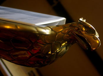 Close-up of wine glass on table