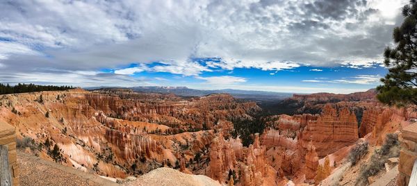 Panoramic view of mountains against sky