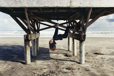 Pier on beach