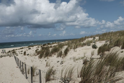Panoramic view of beach against sky