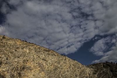 Low angle view of mountain against sky