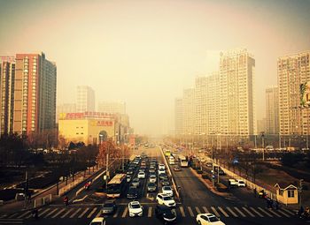 City street with buildings in background