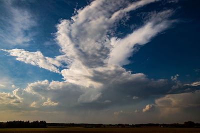 Low angle view of sky over land