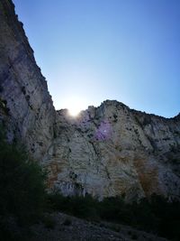 Low angle view of mountain against sky