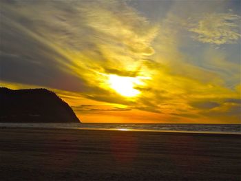 Scenic view of sea at sunset