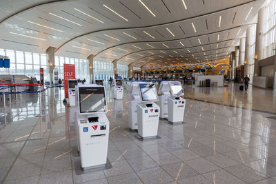 View of empty seats in airport