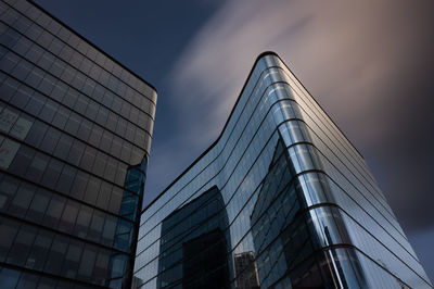 Low angle view of modern building against sky