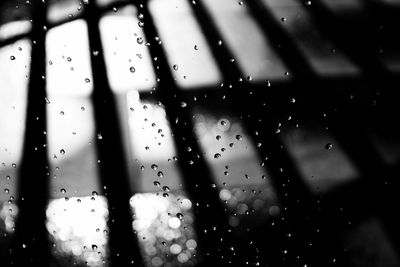 Close-up of water drops on window