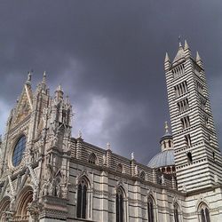 Low angle view of church against cloudy sky