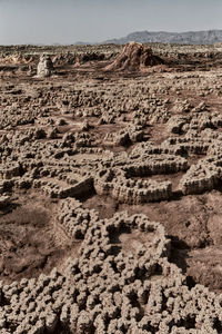 Aerial view of rock formations