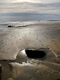 Scenic view of beach against sky