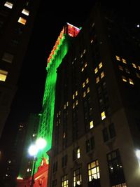 Low angle view of buildings at night