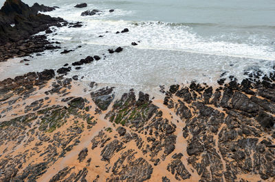 High angle view of beach