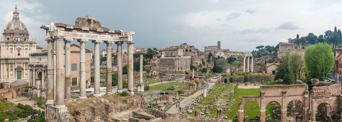 Ultra wide view of the ancient roman forum