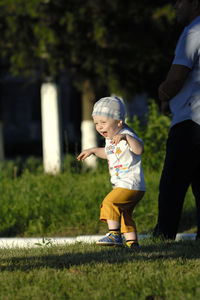 Portrait of boy in park