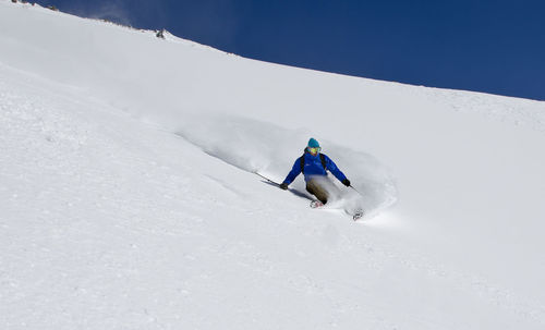 Man skiing in snow