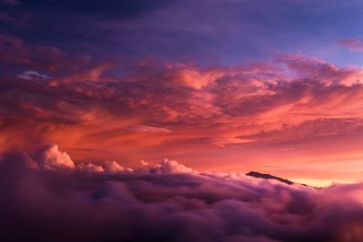 Scenic view of cloudscape against sky during sunset