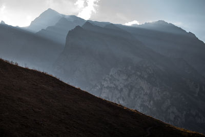 Scenic view of mountains against sky