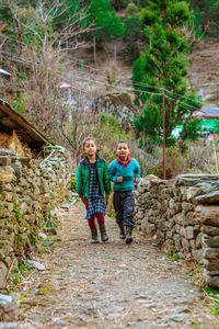 People walking in forest