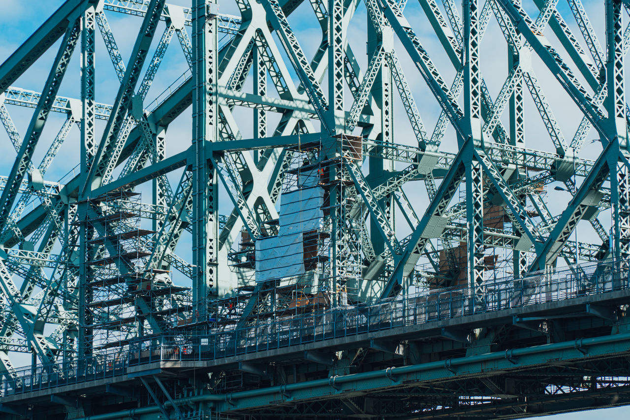 LOW ANGLE VIEW OF RAILWAY BRIDGE