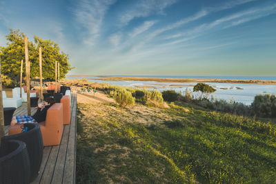 Scenic view of beach against sky