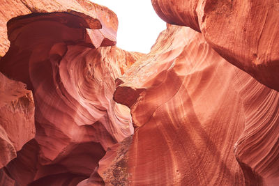 Low angle view of rock formations