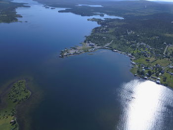 High angle view of lake