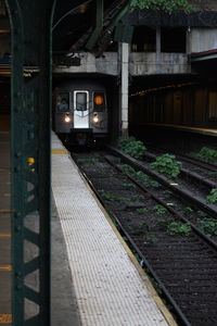 Train at railroad station platform