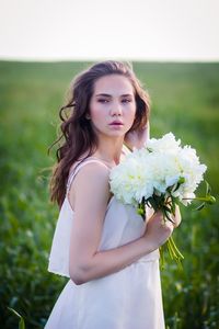 Close-up of a beautiful young woman