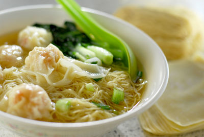 Close-up of soup in bowl