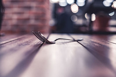 Close-up of eyeglasses on table