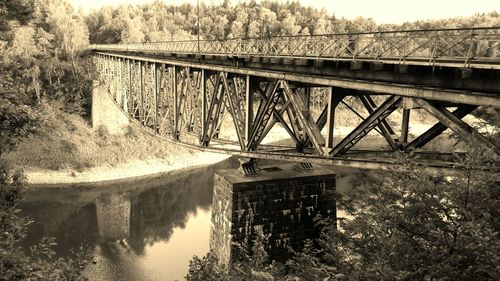 High angle view of bridge over river