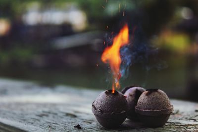 Close-up of burning fireworks