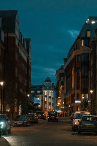 Cars on street in city