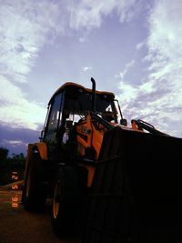 Low angle view of construction site against sky