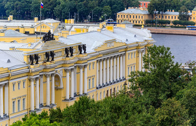 High angle view of buildings in city